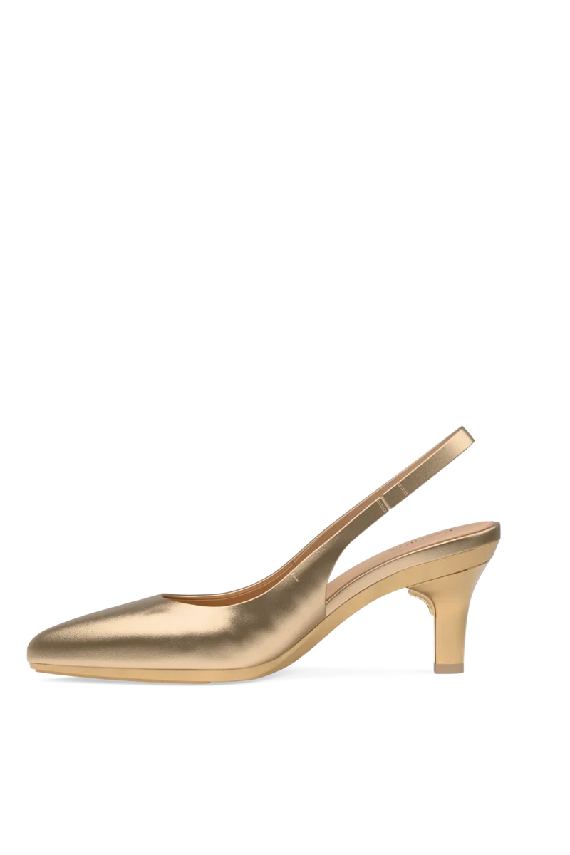 The Slingback - Matte Gold 3 Stiletto - Final Sale