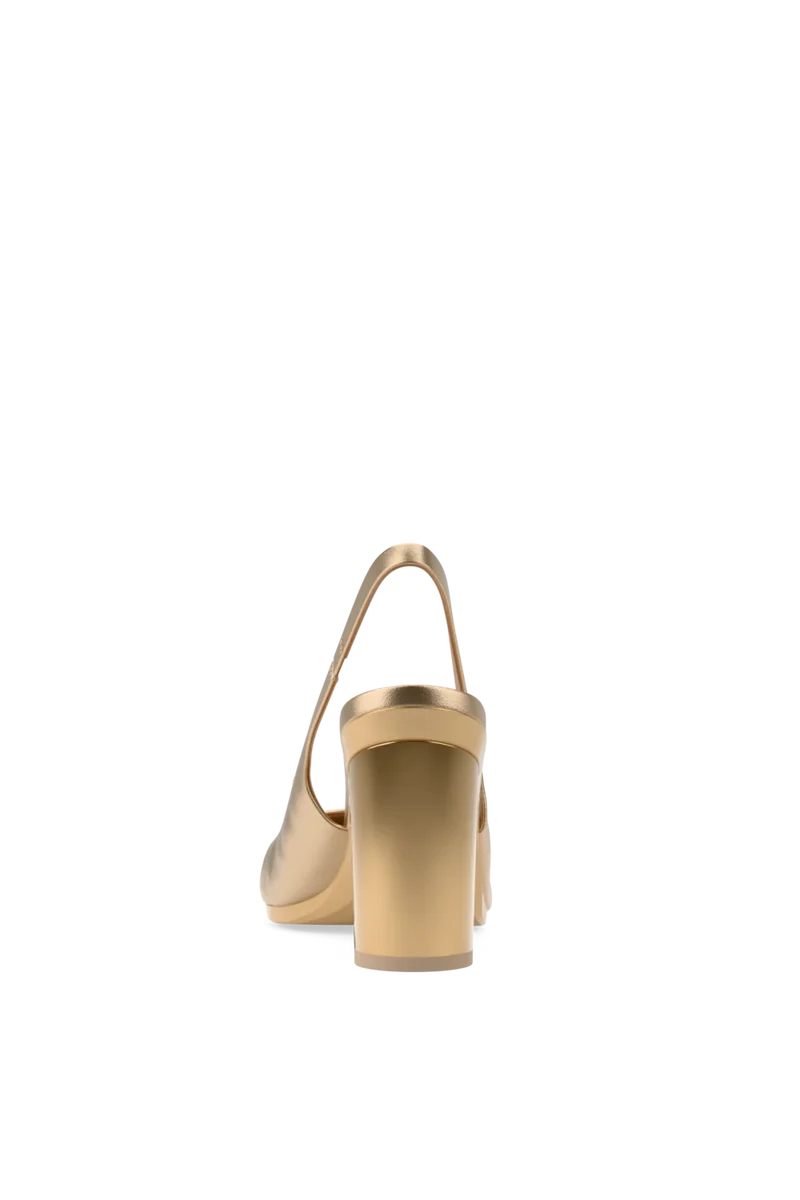 The Slingback - Matte Gold 4 Block - Final Sale