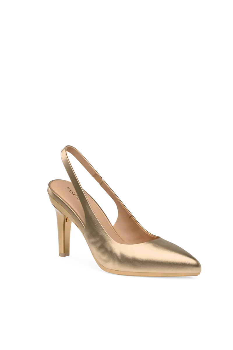 The Slingback - Matte Gold 4 Stiletto - Final Sale