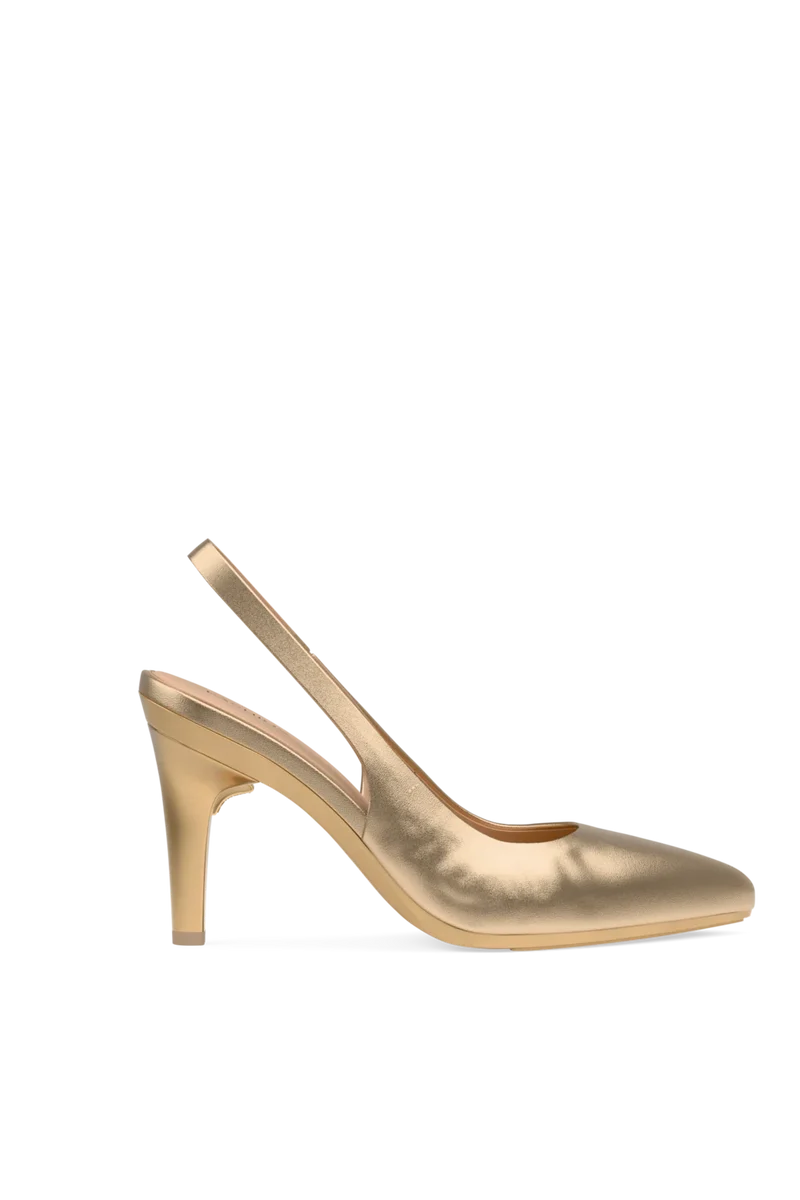 The Slingback - Matte Gold 4 Stiletto - Final Sale