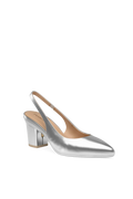 The Slingback - Matte Silver 3 Block - Final Sale