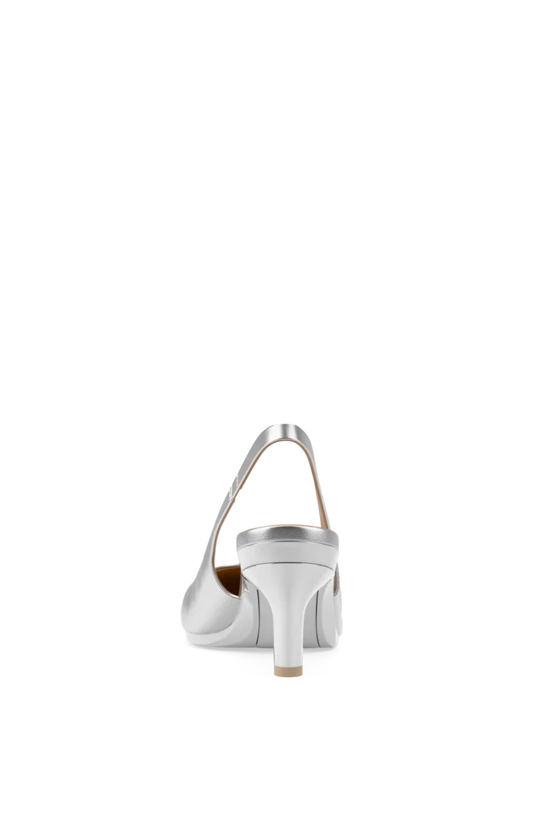 The Slingback - Matte Silver 3 Stiletto - Final Sale