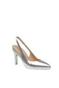 The Slingback - Matte Silver 4 Stiletto - Final Sale