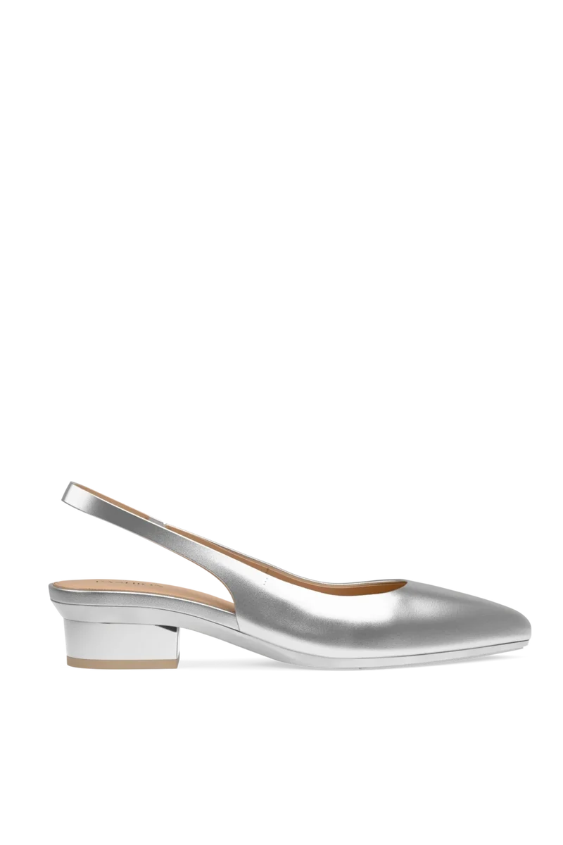 The Slingback - Matte Silver Flat - Final Sale