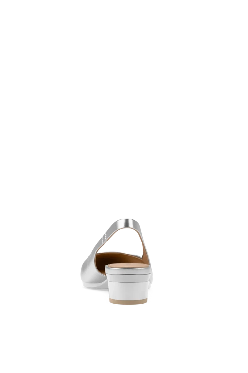 The Slingback - Matte Silver Flat - Final Sale