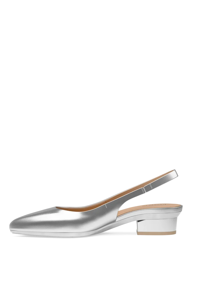 The Slingback - Matte Silver Flat - Final Sale