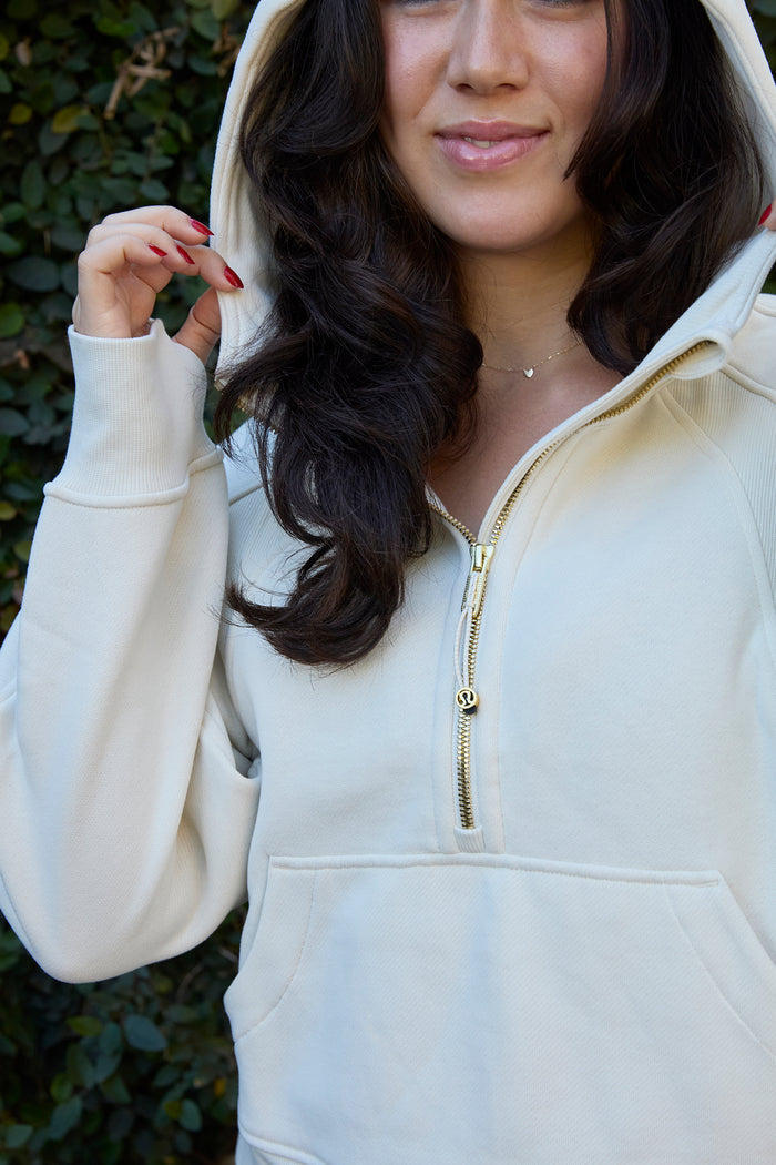 Theta Tau lululemon Scuba Oversized Half-Zip Hoodie - Ivory