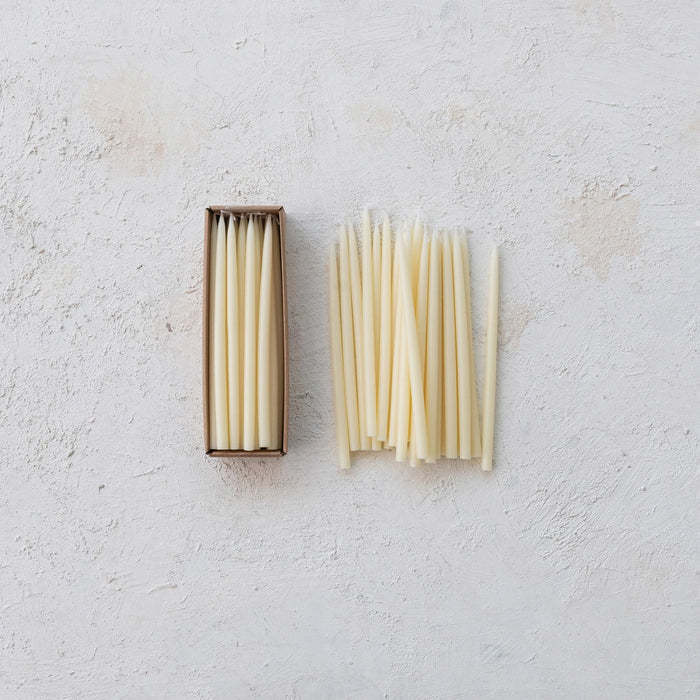 Thin Taper Candles -Ivory