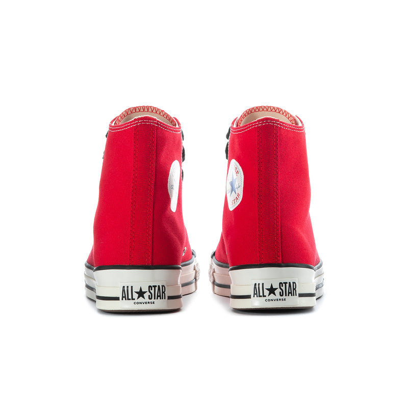 Men's red high-top sneakers with heel All Star logo and white sole