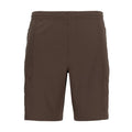 Men's chestnut woven cargo shorts with elastic waistband and front pockets