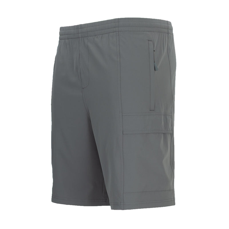 Men's woven cargo shorts, castlerock gray, drawcord waist, cargo pocket detail