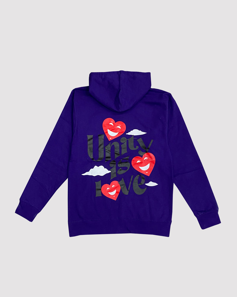 UNITY IS LOVE PULLOVER HOODIE "VIOLET"