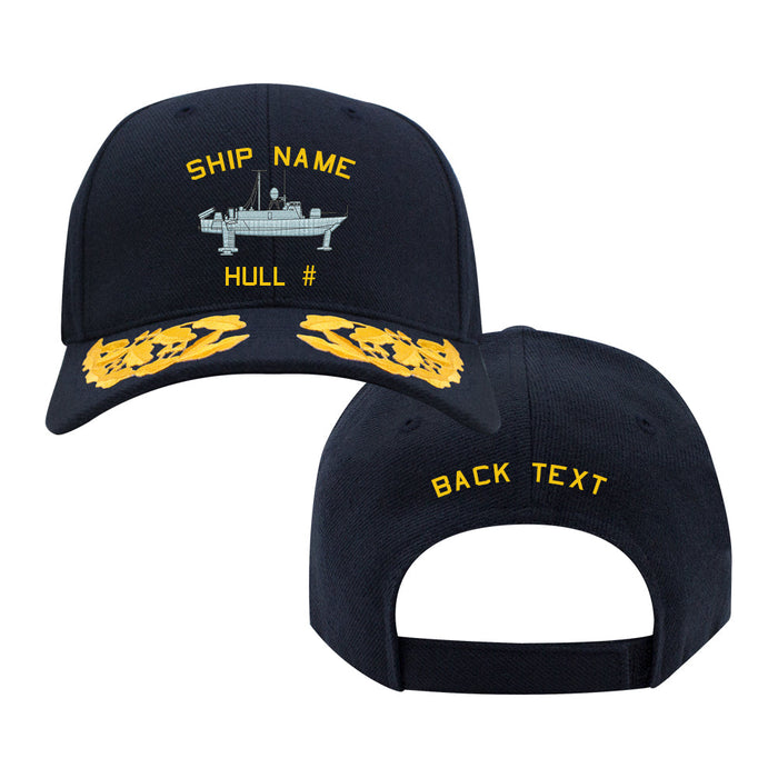 U.S. Navy Custom Ship Cap - Admiral Scrambled Eggs - Pegasus Class Hydrofoil Hats and Caps
