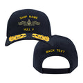 U.S. Navy Custom Ship Cap - Admiral Scrambled Eggs -Navy Officer Surface Warfare Insignia Hats and Caps