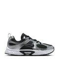 Kids running sneakers in black, gray and white with mesh panels and lace-up.