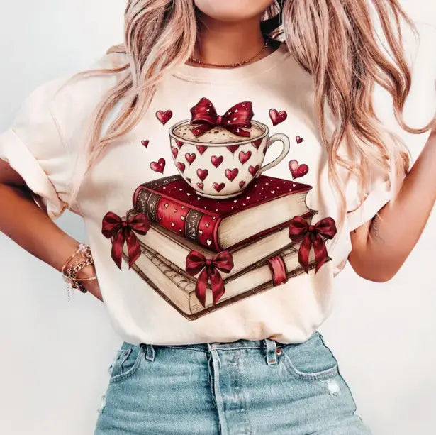 Valentine Books Tee
