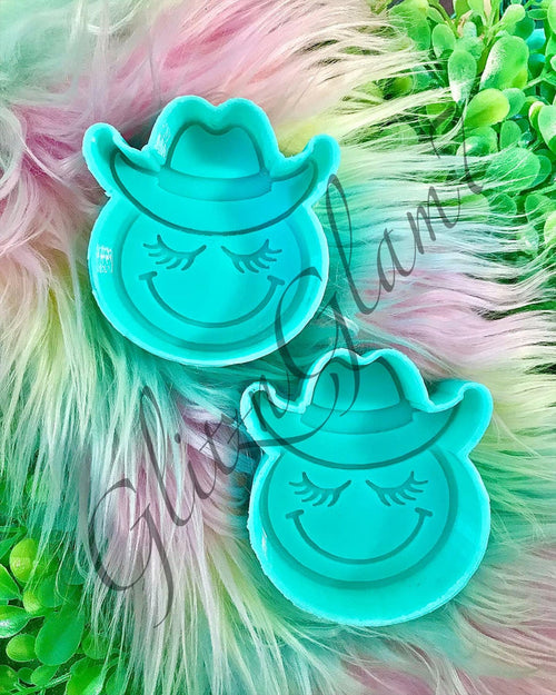 **VENT CLIP** Cowgirl Smiley w/ Hat Freshie Silicone Mold