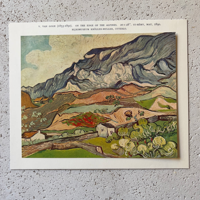 Vintage 1949 Van Gogh "On the Edge of the Alpines" Swiss Offset Lithograph