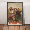 A framed image of Vintage Bock Beer Poster, 1880