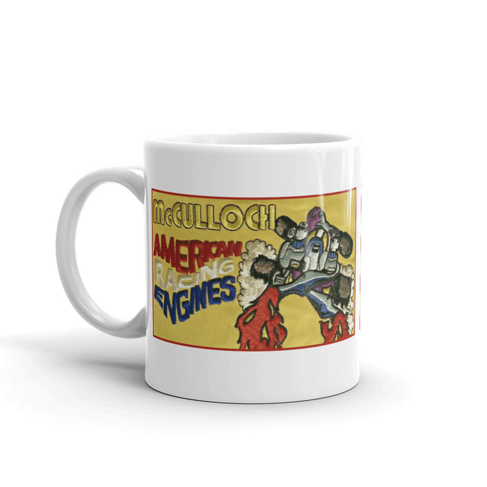 Vintage Kart McCulloch American Racing Engines Patch Coffee Mug