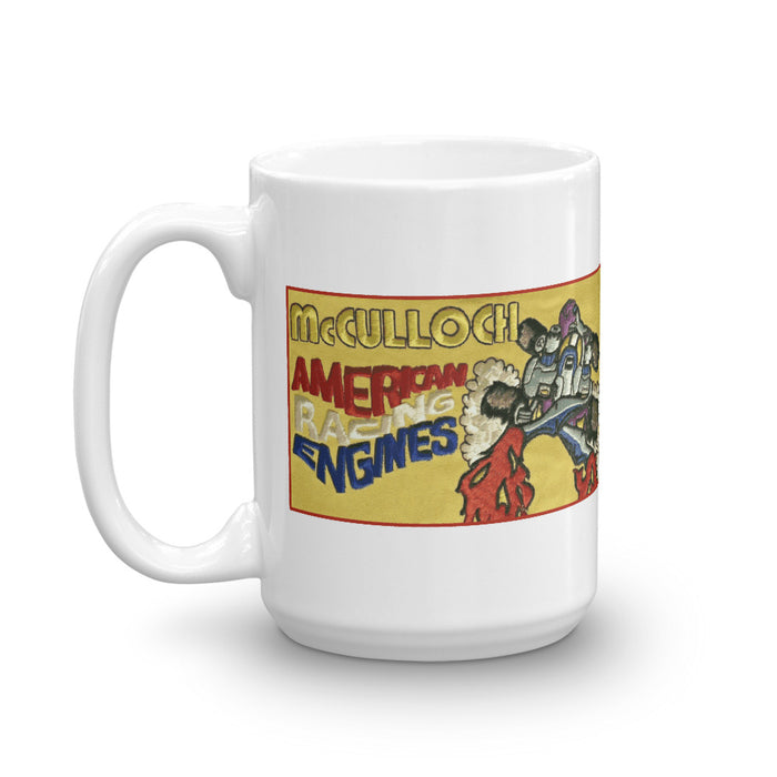 Vintage Kart McCulloch American Racing Engines Patch Coffee Mug