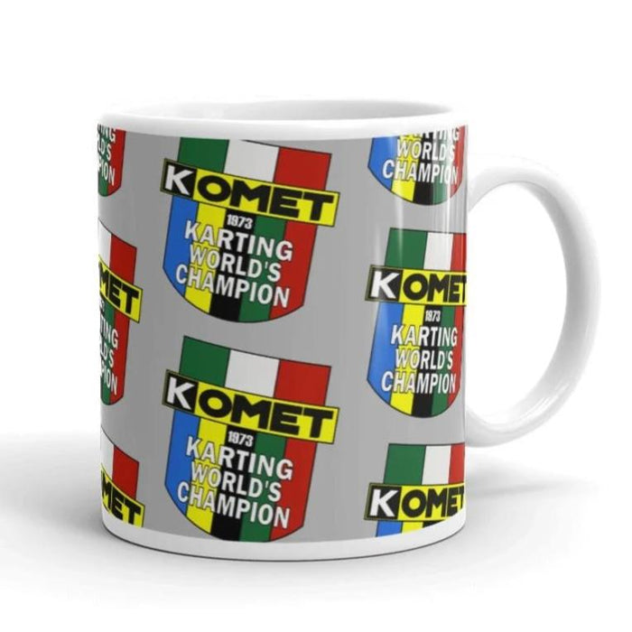 Vintage Karting 1973 Komet World Champion Kart Engines Pattern Coffee Mug