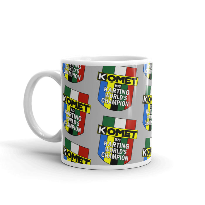 Vintage Karting 1973 Komet World Champion Kart Engines Pattern Coffee Mug