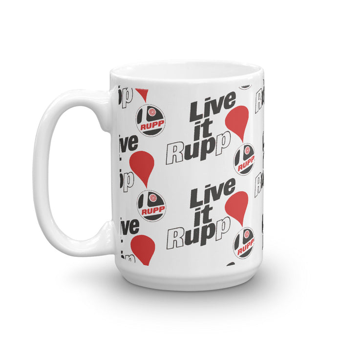 Vintage Karting "Live It Rupp" Pattern Coffee Mug