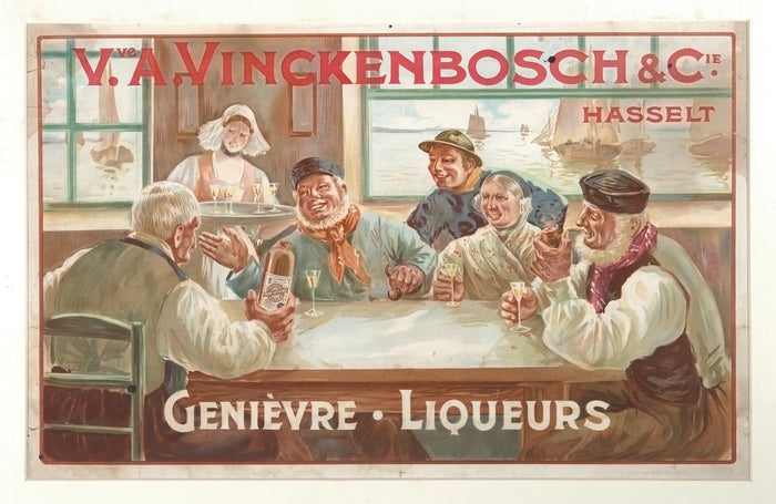 Vve. A. Vinckenbosch & Cie Vintage Genever and Liqueurs Poster by Auguste Bénard, 1906