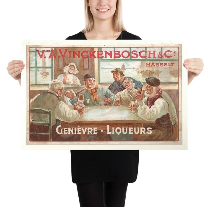 Vve. A. Vinckenbosch & Cie Vintage Genever and Liqueurs Poster by Auguste Bénard, 1906