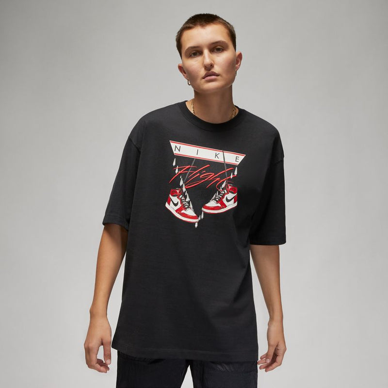 W OVERSIZED FLIGHT T SHIRT "BLACK"