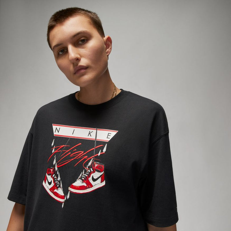 W OVERSIZED FLIGHT T SHIRT "BLACK"