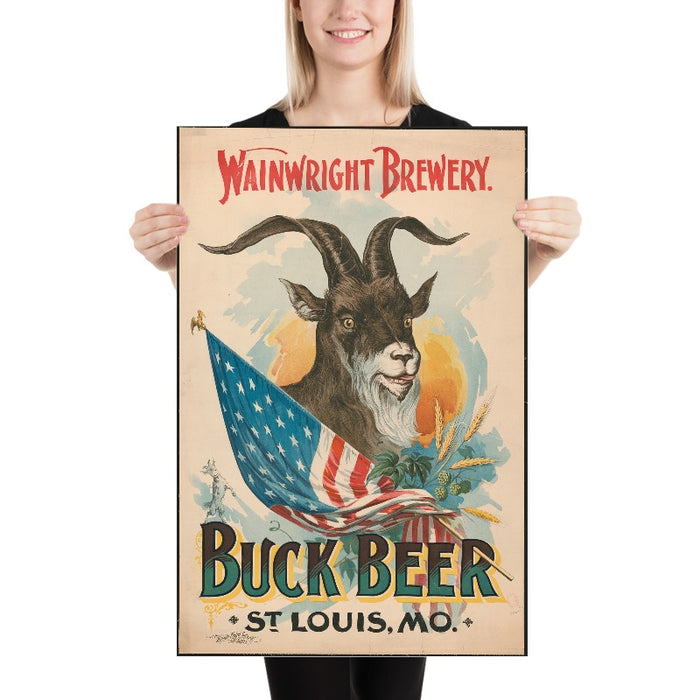 Wainwright Brewery Vintage Buck Beer Poster, 1895