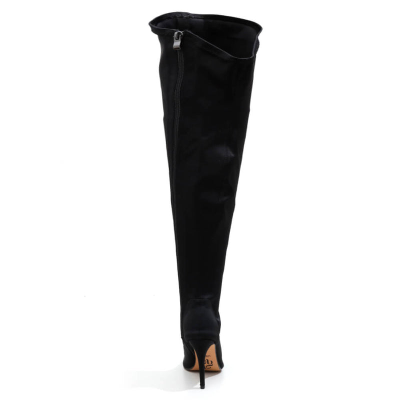 Whitneyy - Vegan Ultra Stretch Suede Black - Street Sole - Thigh Variant Six
