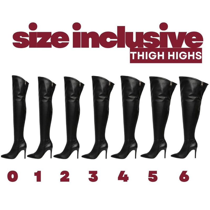 Whitneyy - Vegan Ultra Stretch Suede Black - Street Sole - Thigh Variant Zero