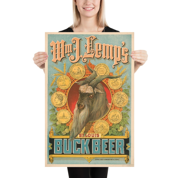 Wm. J. Lemp’s Vintage Buck Beer Poster, 1886