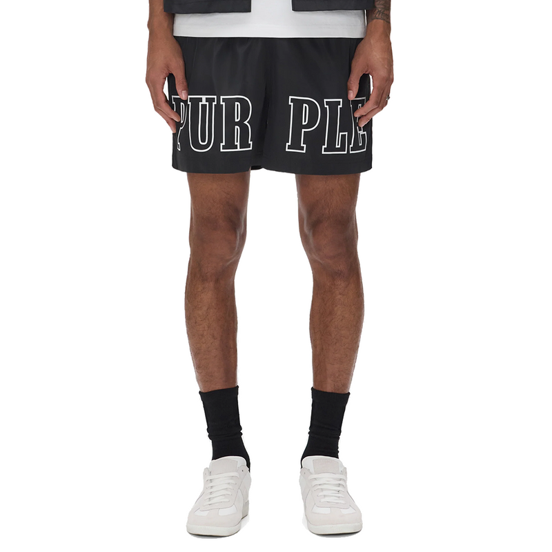 WORDMARK OUTLINE SWIM SHORT BLACK