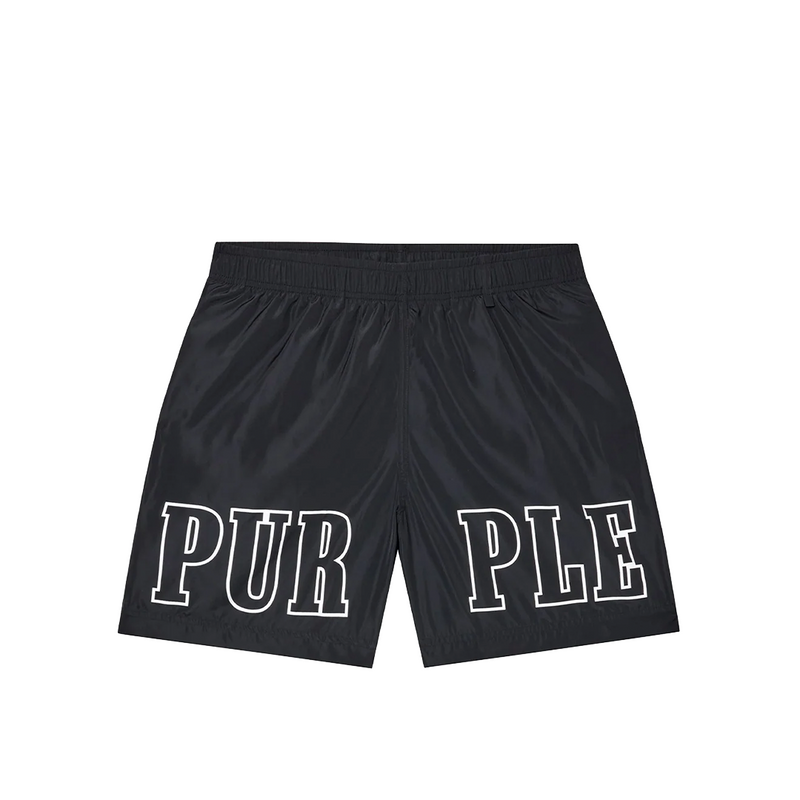 WORDMARK OUTLINE SWIM SHORT BLACK