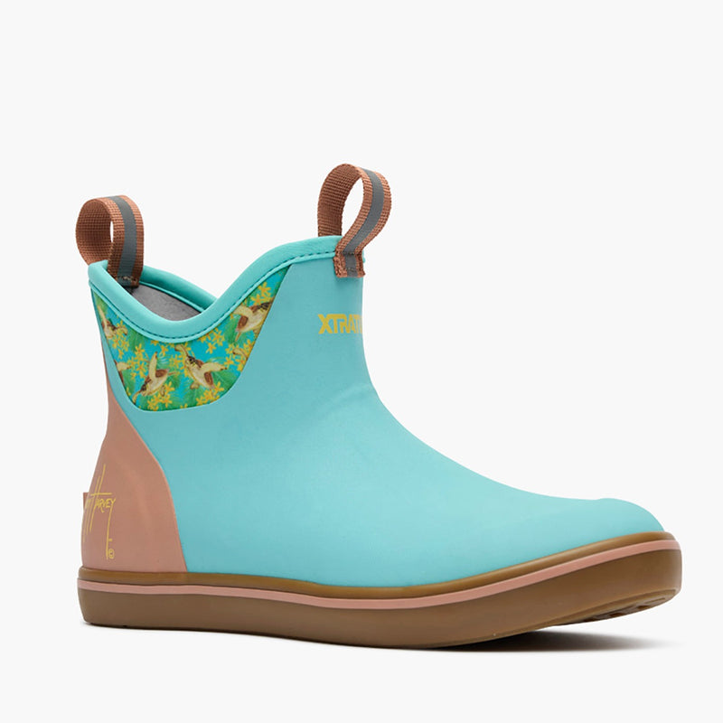 Xtratuf Pool Blue And Turtle Floral XWABGHTF Ankle Deck