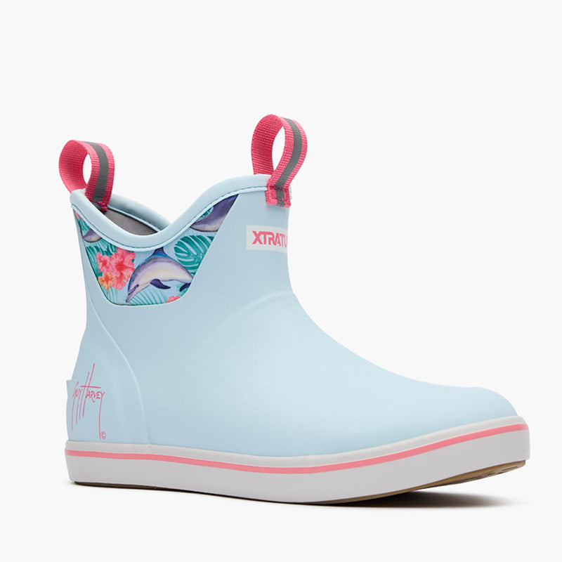 Xtratuf Blue And Dolphin Floral  XWABGH21 Ankle Deck