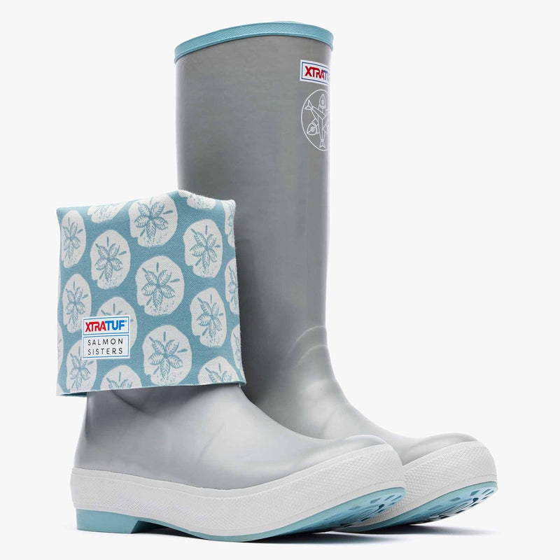 Xtratuf Women's Salmon Sisters 15in Legacy Rain Boots Outdoor  Grey Sand Doll