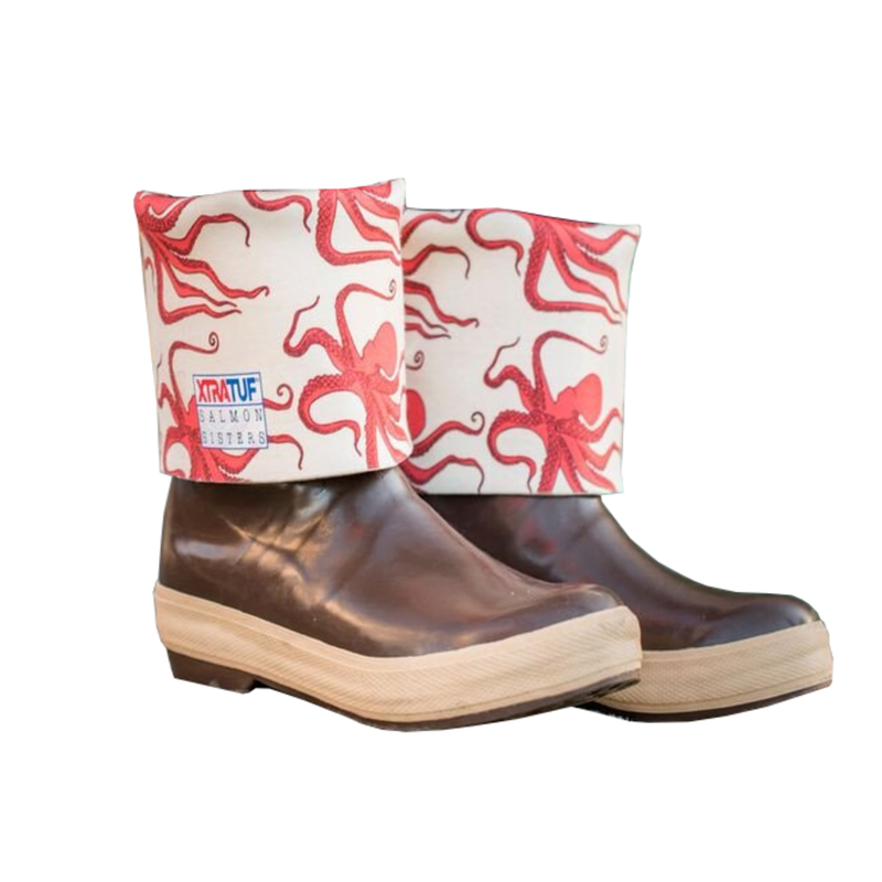 Xtratuf  Women's Salmon Sisters Legacy Boots 7 Copper/Tan Octopus Print 22490