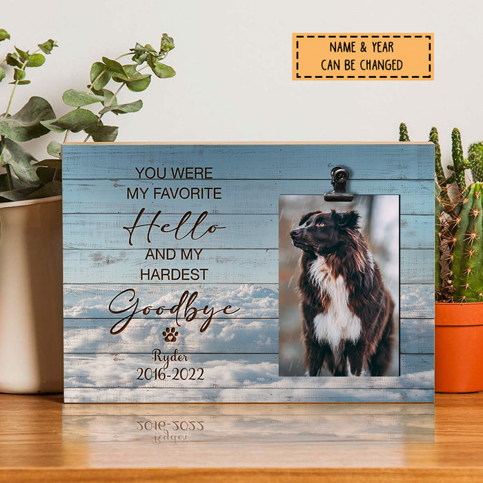 You Were My Hardest Goodbye, Pet Memorial, Personalized Pet Name Photo Clip Frame, Pet Loss Gifts, Sympathy Gifts