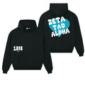 Zeta Tau Alpha Bubble Heart Pullover Hoodie - Black