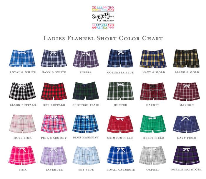 Zeta Tau Alpha Flannel Boxer Shorts