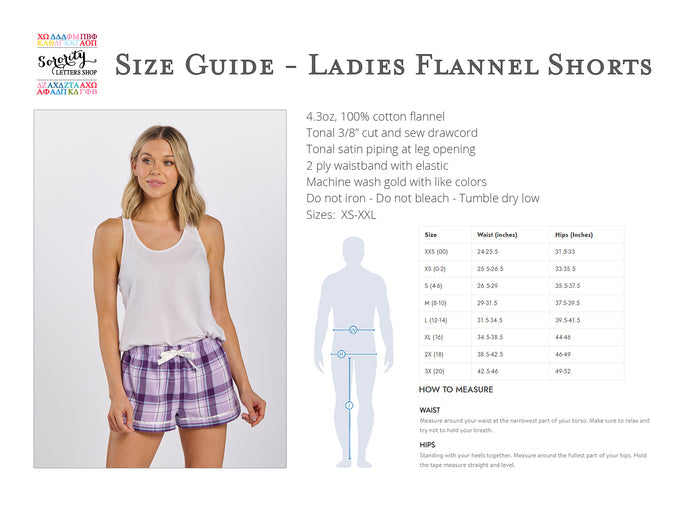 Zeta Tau Alpha Flannel Boxer Shorts