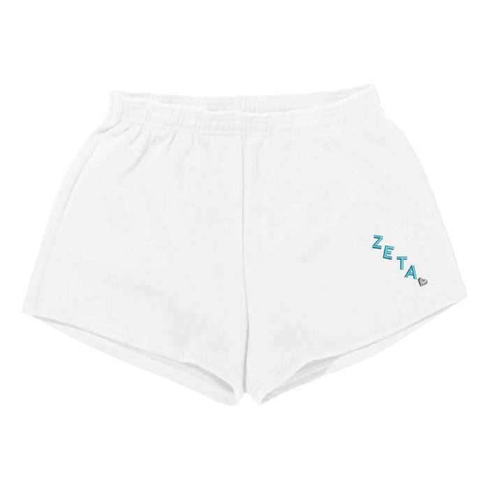 Zeta Tau Alpha Fleece Shorts - White