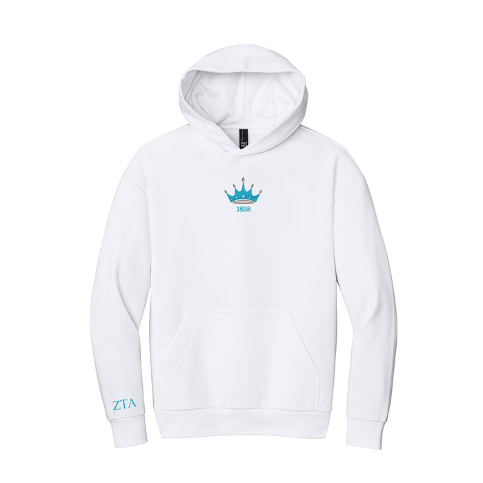Zeta Tau Alpha Heavyweight Fleece Hoodie - 1898 Crown
