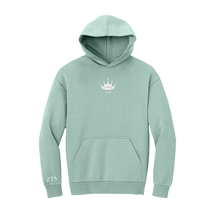 Zeta Tau Alpha Heavyweight Fleece Hoodie - 1898 Crown
