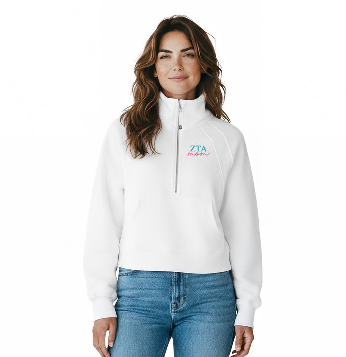 Zeta Tau Alpha MOM lululemon Scuba Oversized Funnel-Neck Half Zip - White